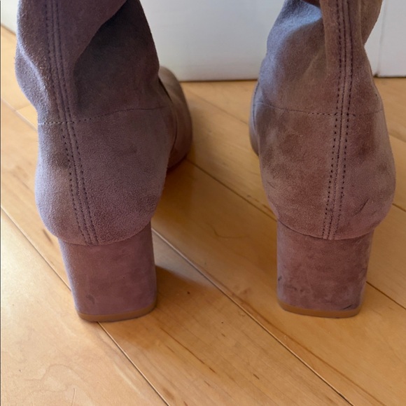SALE! Stuart Weitzman Suede Taupe Kirstie Over the Knee (OTK) Boot, 60mm - Picture 9 of 16